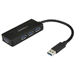 Startech USB 3.0-hubb med 4 portar - Minihubb med laddningsport