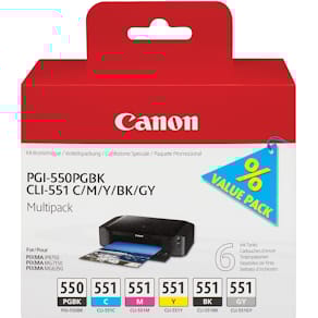 Inktcartridge Canon PGI-550PGBK+CLI-551, OEM 6496B005, zwart