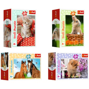 Puzzle TREFL Mini, 54 Teile, Liebe Tiere, 4-fach sortiert