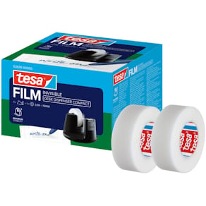 Tischabroller tesa Easy Cut Compact, schwarz, 3 Rollen, 19 mm x  
