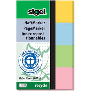 Haftmarker Sigel, 20 x 50 mm, 4 Farben