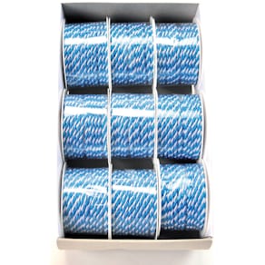 Kordel GOLDINA, gedreht, 3 mm x 4 m, weiß/blau, Seide