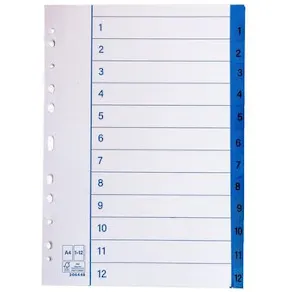Pappersregister A4 1-12 10/fp