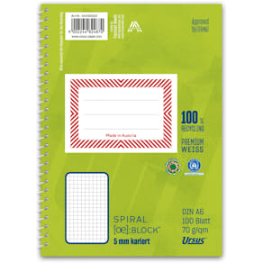 Ringbuchblock Staufen Green, A6, kariert, 100 Blatt