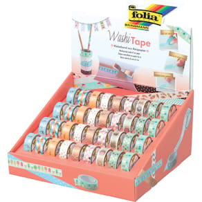 Washi-Tape Folia Hotfoil, Thekendisplay, 36 Rollen, sortiert