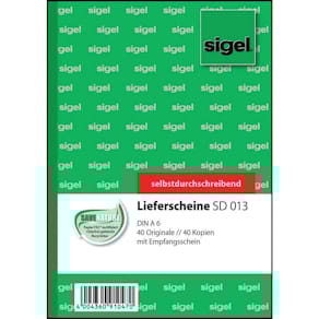 Lieferscheinbuch Sigel, A6, 2 x 40 Blatt