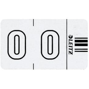 Ziffernsignale Leitz Orgacolor 0, selbstklebend, weiß, 100 St.