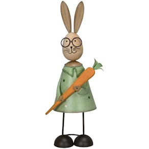 Figur Osterhase Noname, mit Brille, grün/orange