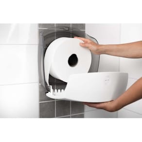 Toiletpapirdispenser Katrin Gigant L, hvid, 342 x 149 x 356 mm