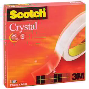 Plakband Scotch Crystal, 19 mm x 66 m, doos met 1 rol