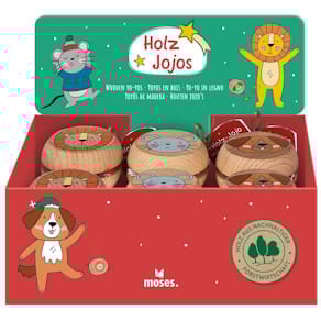 Jo-Jo MOSES. Weihnachtsfreunde, Holz, mit Tiermotiv