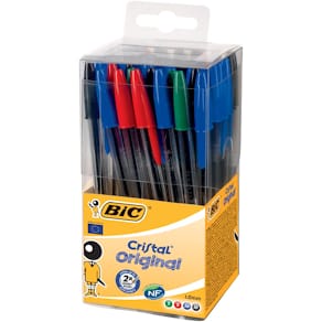 Balpen Bic Cristal, doos met 50 stuks in geassorteerde kleuren