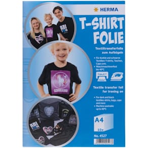 Transferfolie HERMA Inkjet, A4, 10 Blatt, für dunkle Textilien