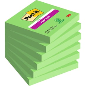 Post-it® Supersticky Notisar Sparrisgrön, 76x76mm, 6/fp