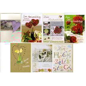 Glückwunschkarte Apollo Hochzeit, 10 Motive sortiert, mit Umschlä