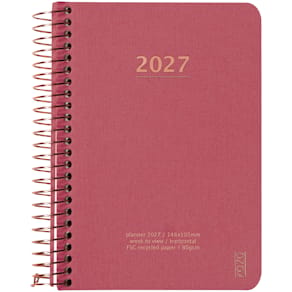KOZO Kalender 2027 A6 Vecka per uppslag Guava Pink