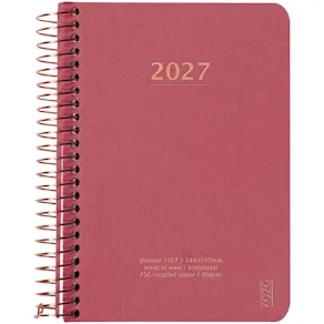KOZO Kalender 2027 A6 Vecka per uppslag Guava Pink