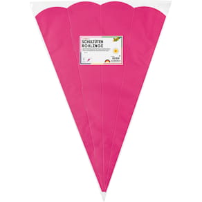 Schultüte Folia, 68 cm, Rohling, 5 Stück, pink