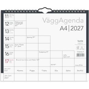 Burde Väggkalender Väggagenda 2027 A4