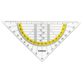 Geometriedreieck DONAU, 16 cm, ohne Griff, transparent