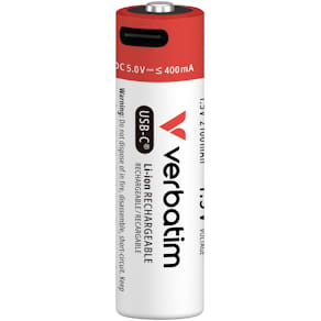 Verbatim AA USB-C Rechargeable Battery (4-Pack)