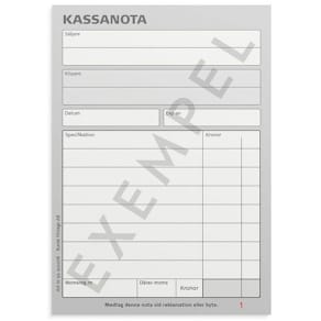 Kassanota A6 numrerade 2 x 50 blad