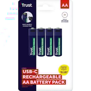 Batteri TRUST USB-C Oppladbare AA (4)