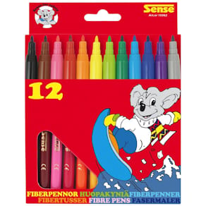 Fiberpenna, 12 färger