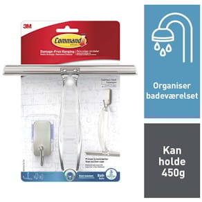 Selvklæbende kroge 3M Command sølv, 2 stk