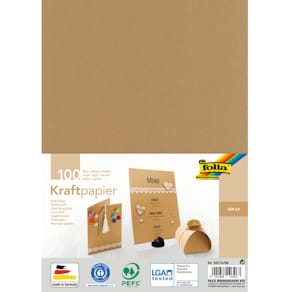 Kraftpapier Folia, A4, 100 Blatt, natur