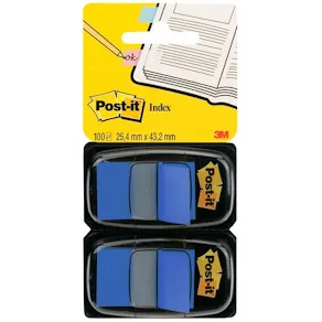 Post-It Index Blå, dubbelpack, 2x50 flikar, 6fp
