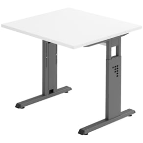 Schreibtisch HAMMERBACHER OS08, 80 x 80 cm, weiß/graphit