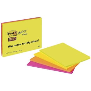 Notesblokke Post-it Super Sticky, assorteret 203 x 152 mm, 4 stk