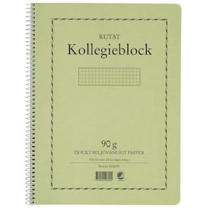 Kollegieblock A4, rutat, 90g, 5st