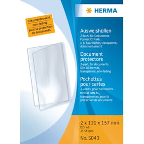 Ausweisklapphülle HERMA, 2x 110x157 mm, transparent