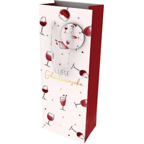 Flaschentragetasche EigenArt Liebe Glückwünsche, bunt