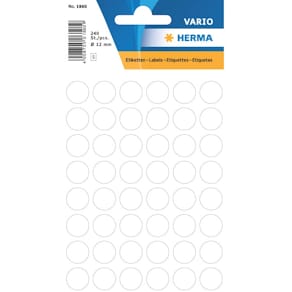 Vielzweck-Etiketten HERMA, Ø12 mm, weiß