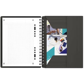 Meetingbook Oxford International, A5+, kariert, 80 Blatt, grau