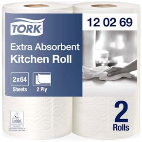 Køkkenrulle Tork Extra Absorbent 2-lags, 24 ruller