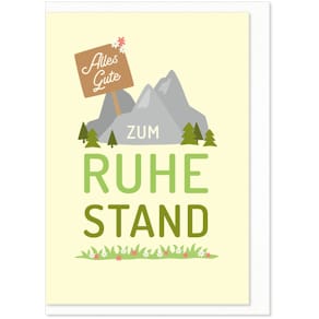 Ruhestandskarte KOMMA³, bunt, mit Umschlag