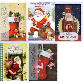 Nikolauskarte Apollo, 10er Set, bunt, B6, mit Umschlag