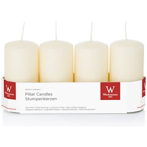 Stumpenkerze Noname, 100x50 mm, bisquit, 4 Stück