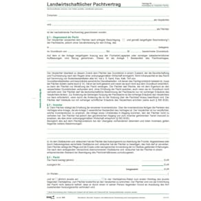 Pachtvertrag RNK landwirtschaftlich, DIN A4, 4 Blatt