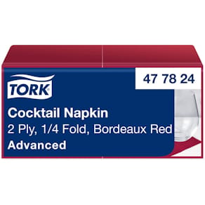 Servett TORK Cocktail 2-lag v.röd 200/fp