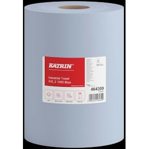 Aftørringsrulle Katrin XXL 2-lags blå 380mm x 360m, 2 rl
