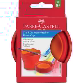 Wasserbecher Faber-Castell Clic & Go, rot