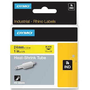 Krimpkous Dymo RHINO, 24 x 1,5 mm, zwart op geel