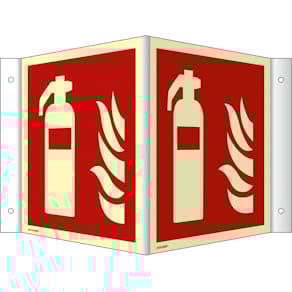 Winkelschild MOEDEL Feuerlöscher ISO 7010, Kunststoff, langnachle