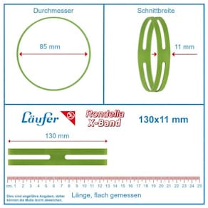 Gummiband Läufer X-Band, 130 x 11 mm, farbig