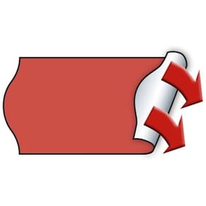 Prisetiketter METO 26x12 mm neonrød til prismærker, pk. 6